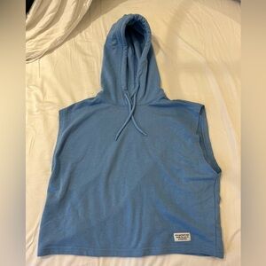 Sleeveless crop hoodie - sky blue